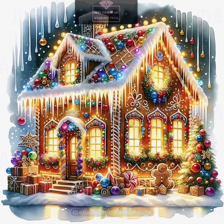 Christmas House 30*30cm full round drill diamond painting