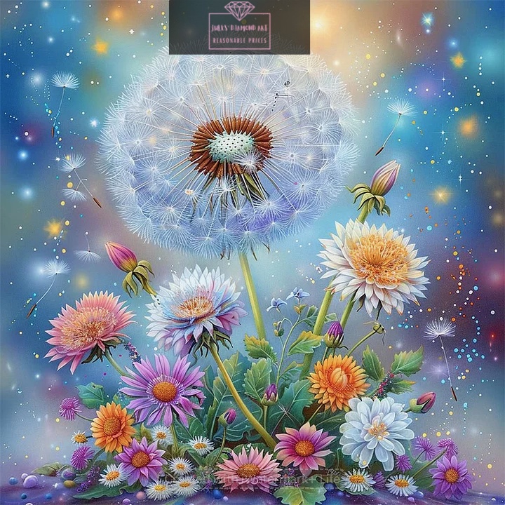 Dandelion 40*40cm full round drill diamond painting with AB drills