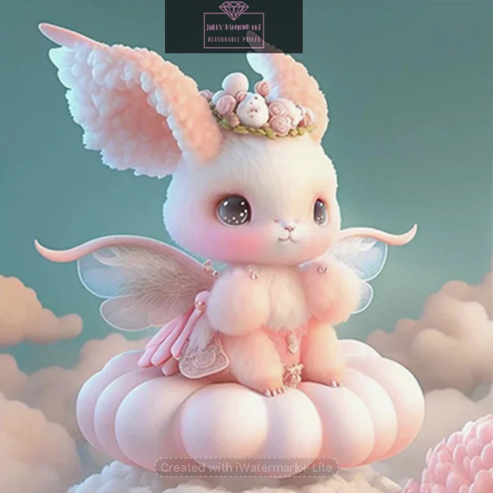 Pink Bunny 30*30cm full round drill diamond painting