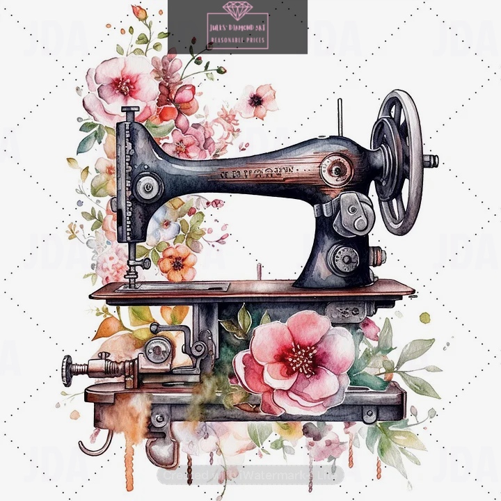 Sewing Machine 30*30cm full round drill diamond painting