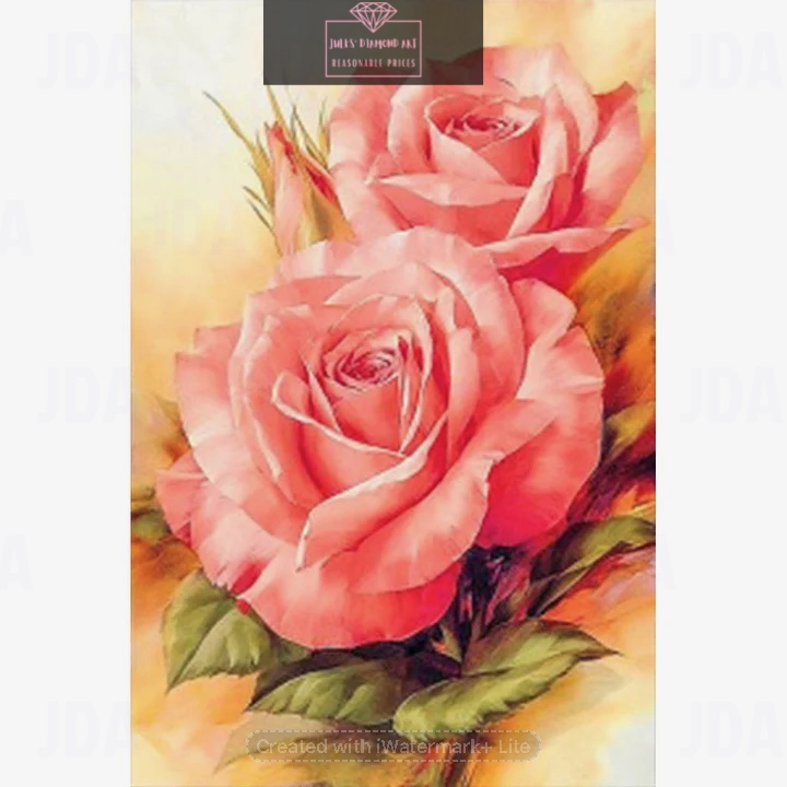 Pink Roses 20*30cm full square drill diamond painting