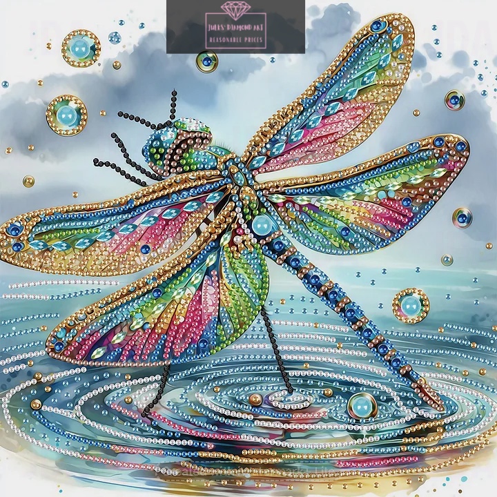 Gorgeous Dragonfly 30*30cm special shaped drill diamond painting