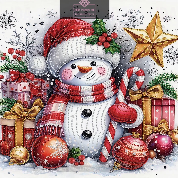 Christmas Snowman 40*40cm special shaped drill diamond painting