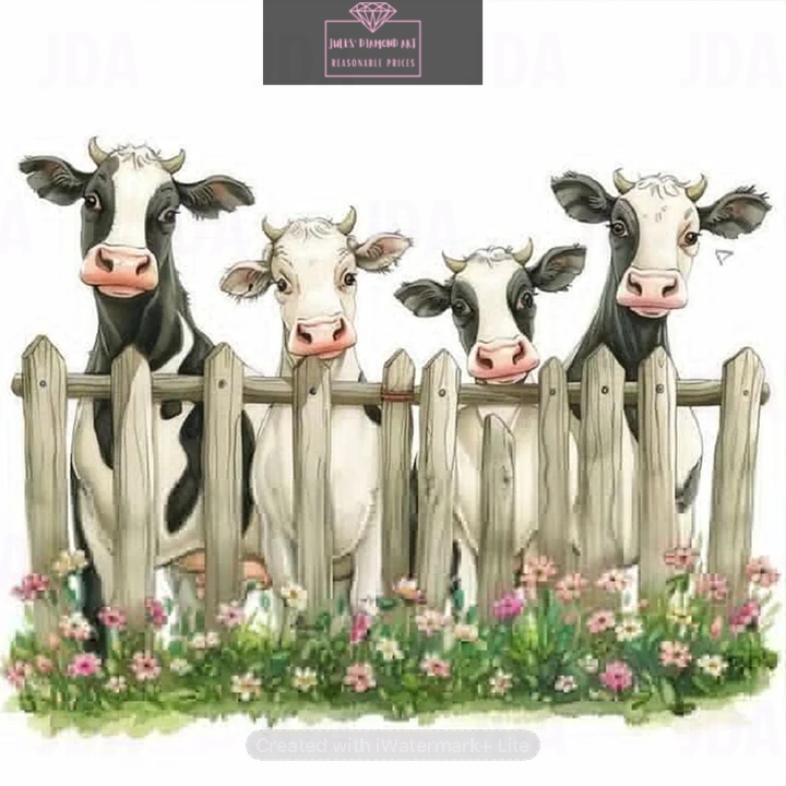 Cow 30*30cm full round drill diamond painting