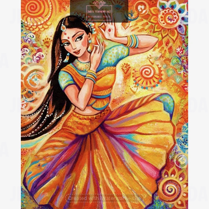 Indian Woman 40*50cm full round drill diamond painting with AB drills