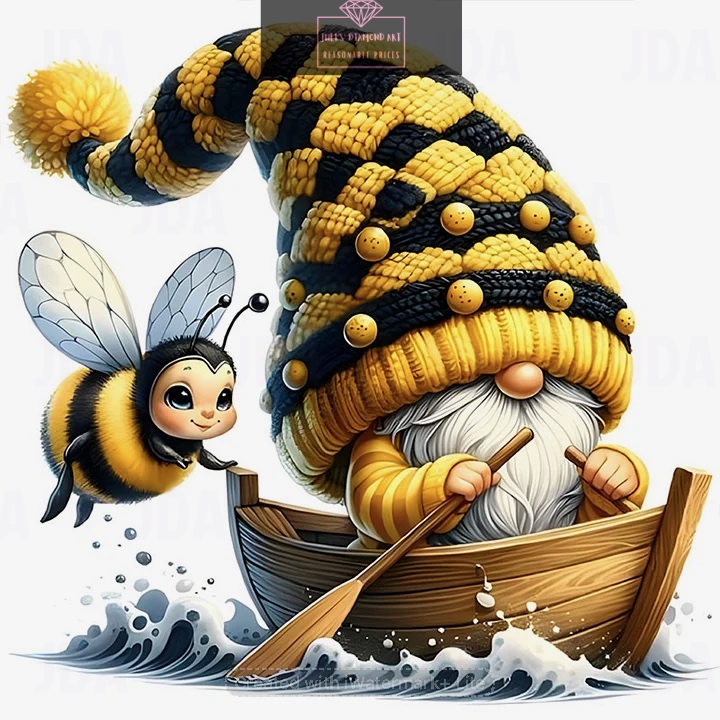 Bee Gnome 30*30cm full round drill diamond painting