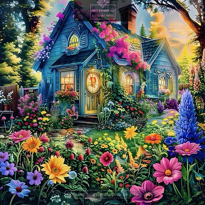 Village Houses 40*40cm full round drill diamond painting