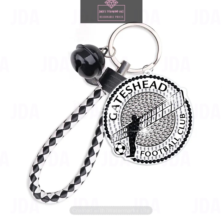 Gateshead FC Double Sided Football Diamond Painting Keychain