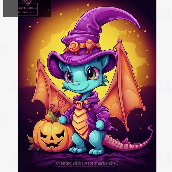 Halloween Winged Dragon 40*50cm full round drill diamond painting