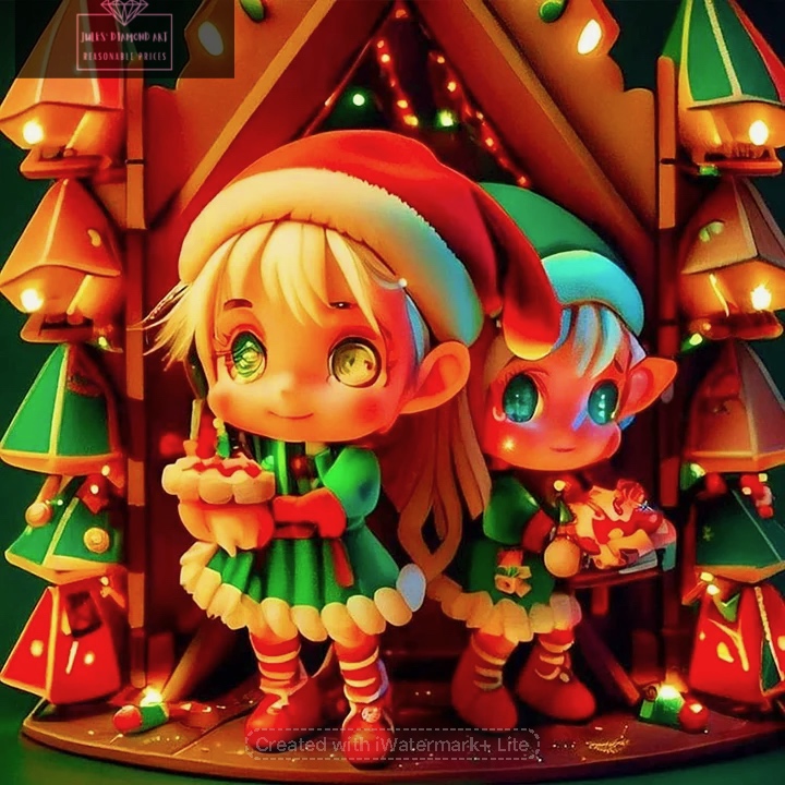 Christmas Elves 40*40cm full round drill diamond painting