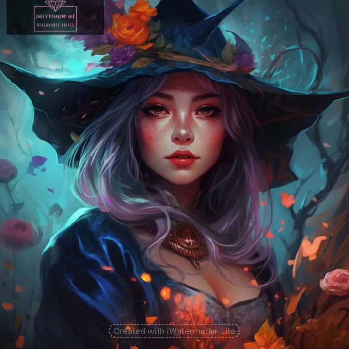 Witch 50*50cm full round drill diamond painting