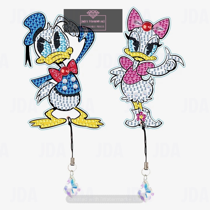 2 pcs Special Shap Donald Duck Diamond Painting Bookmark