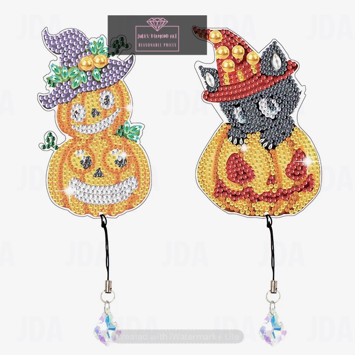 2 pcs Special Shape Pumpkin Diamond Painting Bookmark