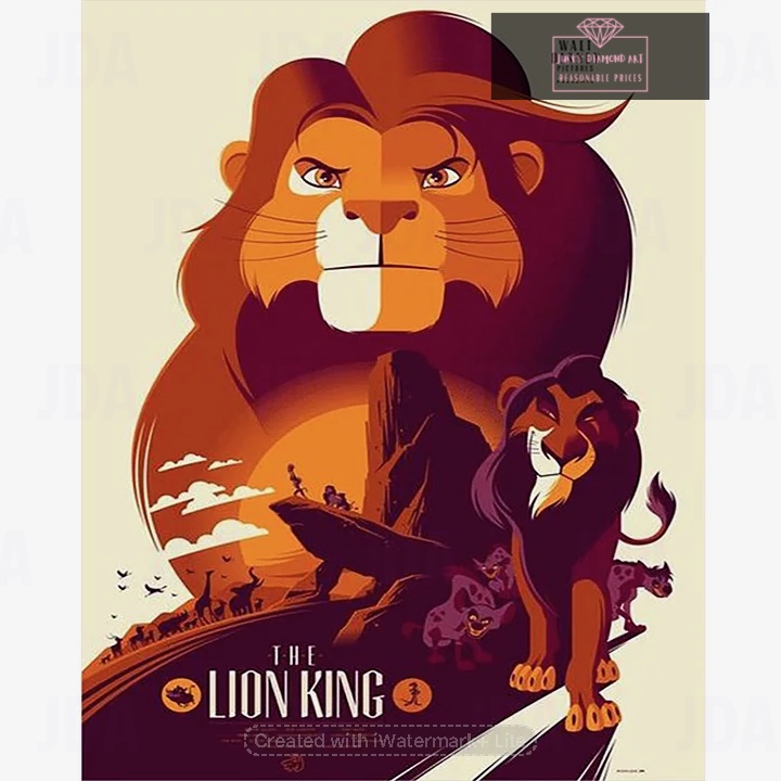 Lion King 40*50cm full round drill diamond painting