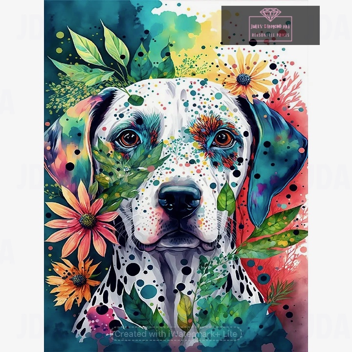 Watercolor Dalmation 30*40cm full round drill diamond painting