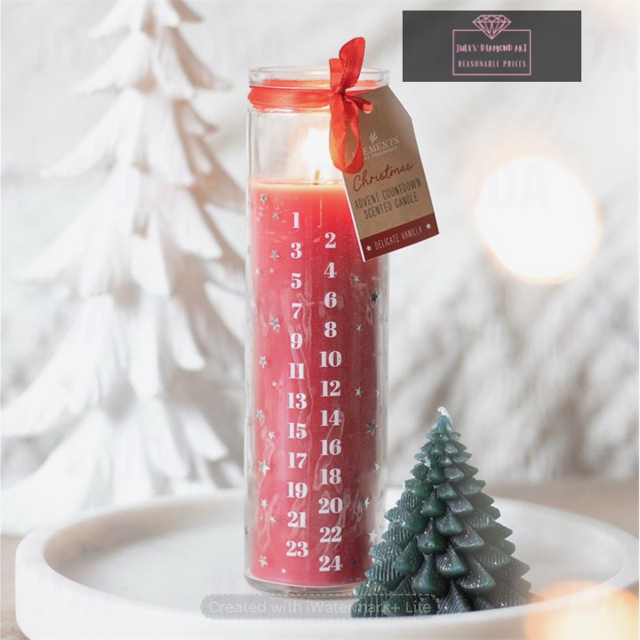 Red Vanilla Advent Tube Candle