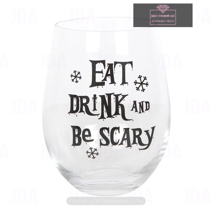 Eat, Drink & Be Scary Stemless Glass