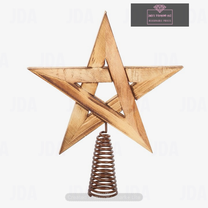 Wooden Pentagram Tree Topper