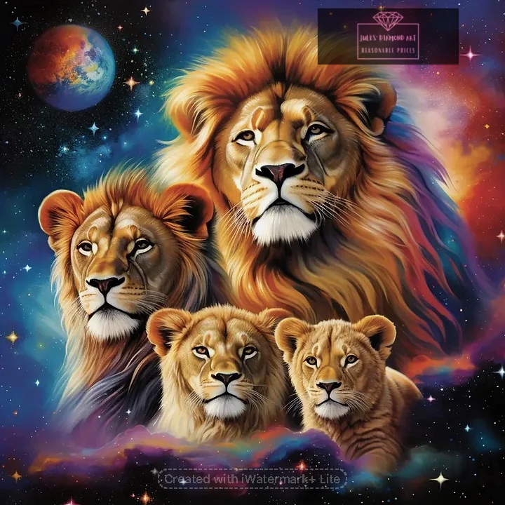 Galaxy Lions 40*40cm full round drill (40 colours) diamond painting