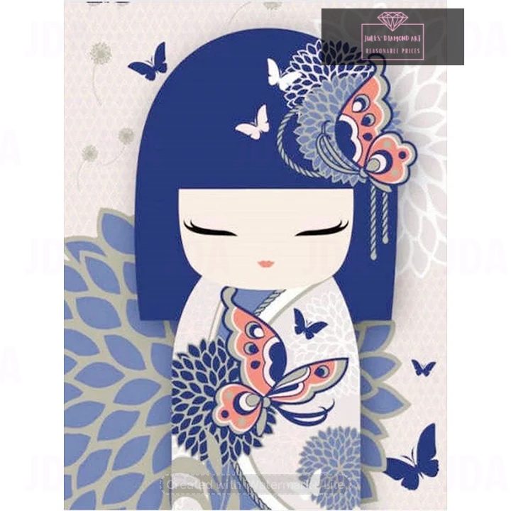 Japanese Style Illustration Girl 30*40cm full round drill diamond painting