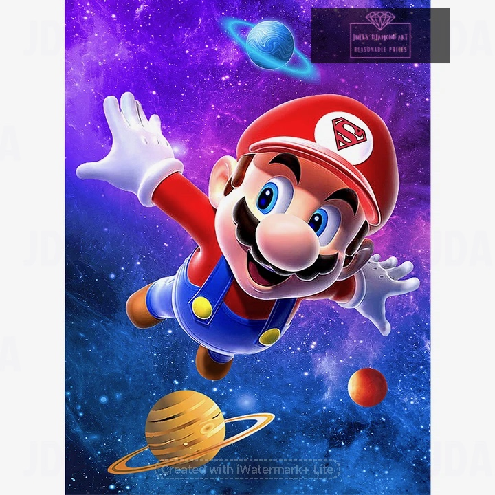 Mario 30*40cm full round drill diamond painting