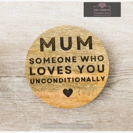 Wooden Mum Coaster 10cm