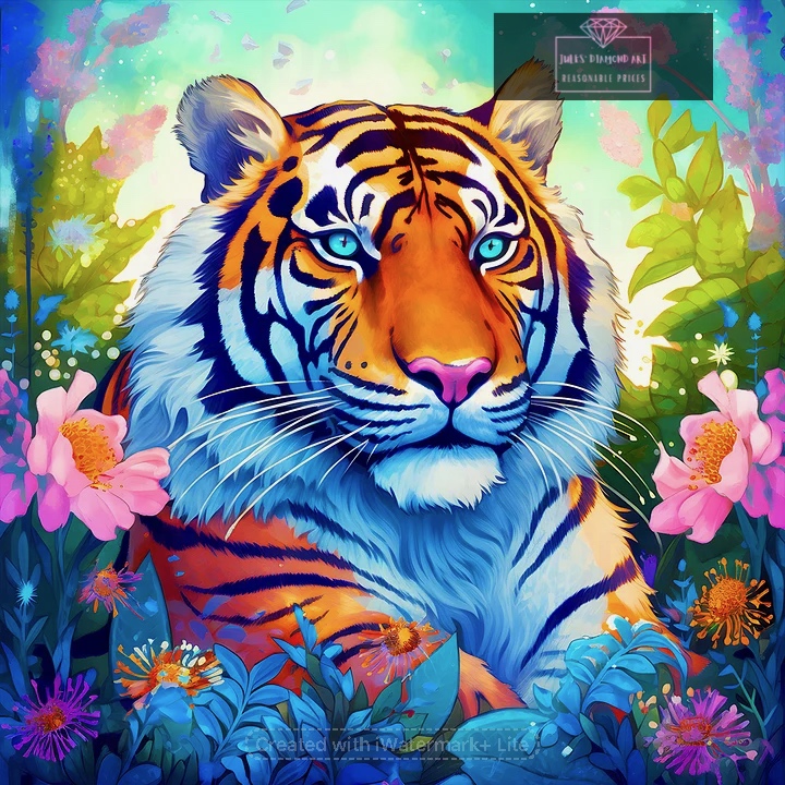 Resting Tiger 30*30cm full round drill diamond painting