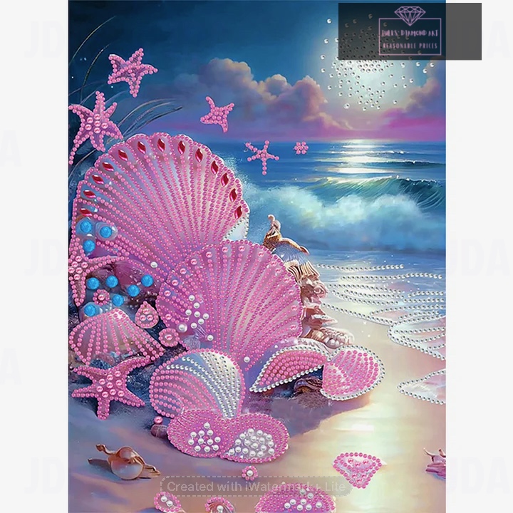 Dreamy Seaside Beach Shells 30*40cm special shaped drill diamond painting