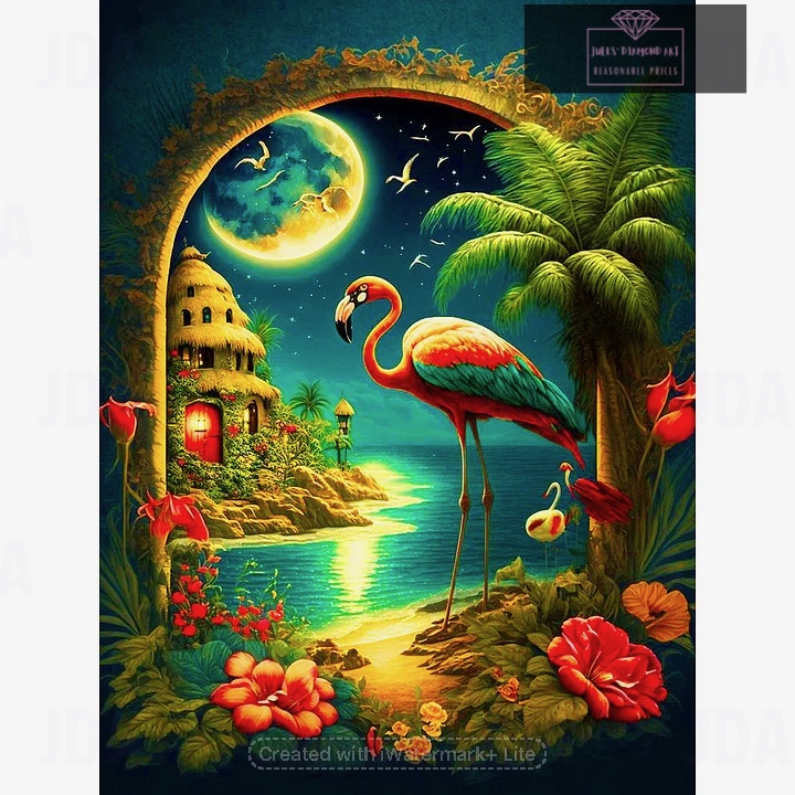 Flamingo Habitat 30*40cm full round drill diamond painting