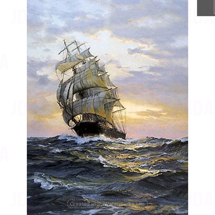 Sailing Boat 30*40cm full round drill diamond painting