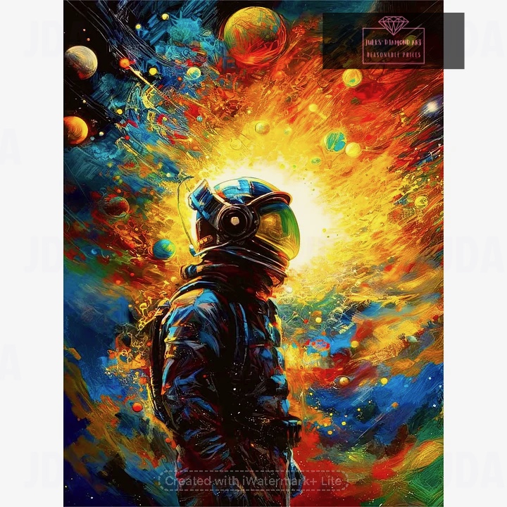 Planets and Astronauts 30*40cm full round drill diamond painting