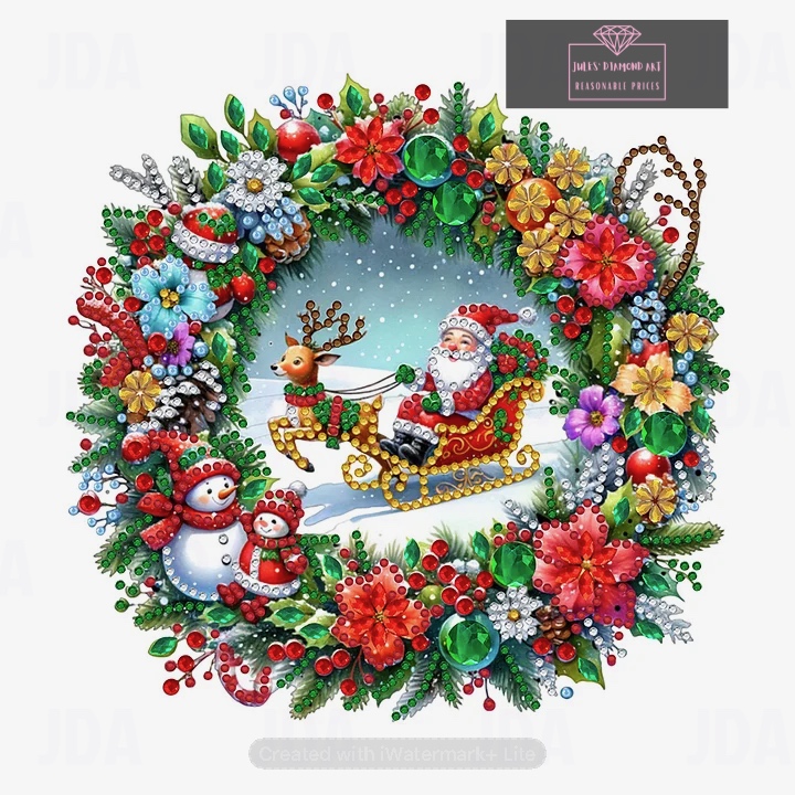 Christmas Wreath 30*30cm special shaped drill diamond painting