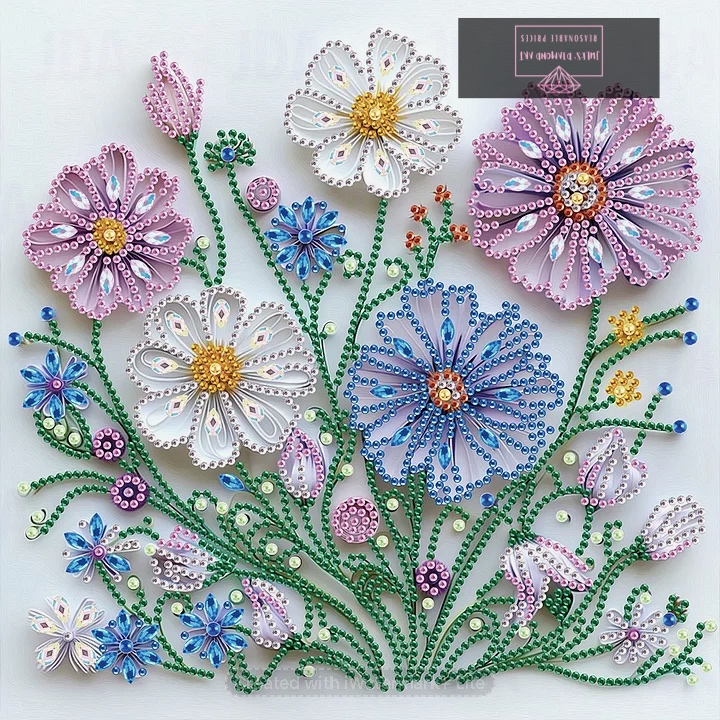 Quilling Paper Flower 30*30cm special shaped drill diamond painting