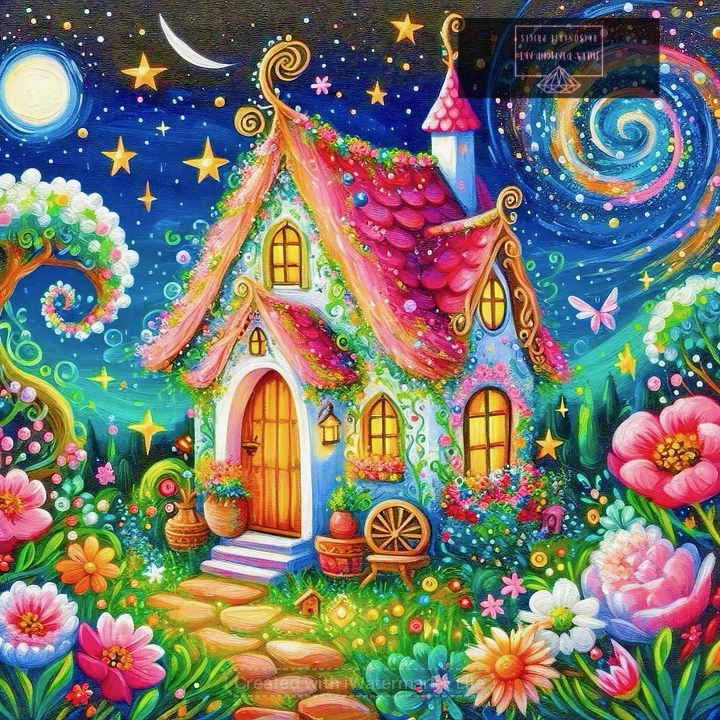 Fantasy House 55*55cm full round drills (50 colours ) diamond painting