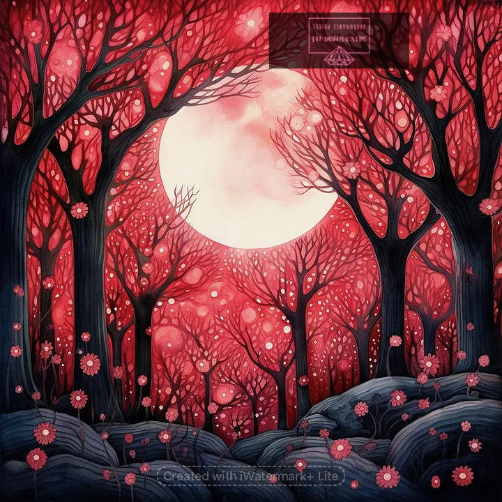 Mangrove Forest Under Moonlight 30*30cm full round drill diamond painting