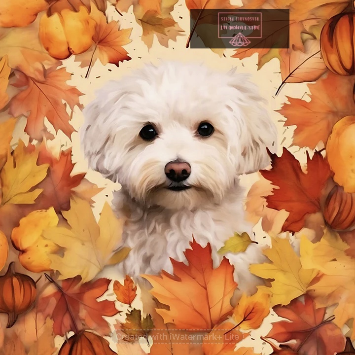 Maple Leaf Puppy 30*30cm full round drill diamond painting