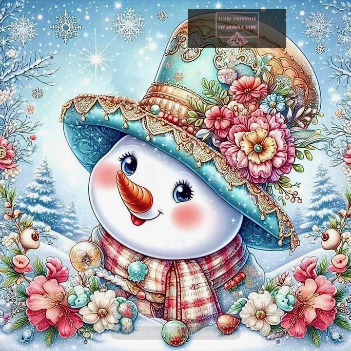 Snowman 30*30cm full round drill diamond painting