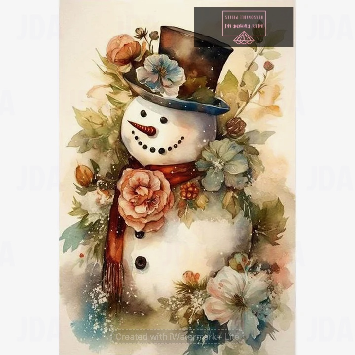 Dressed Up Snowman 40*60cm full square drill diamond painting with AB drills