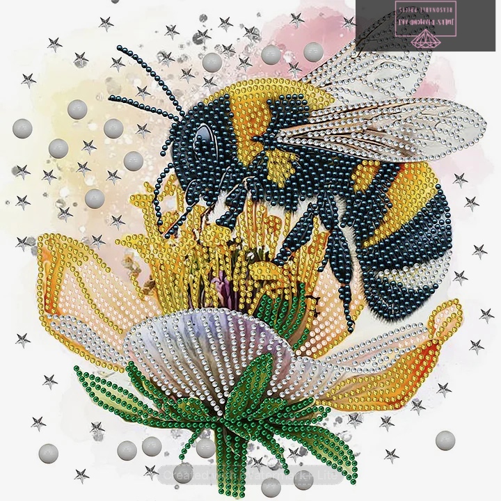 Bee and Flower 30*30cm special shapesd drill diamond painting