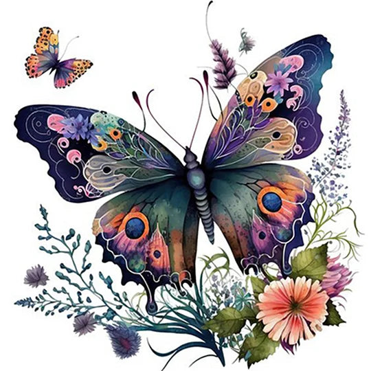 Butterfly 30*30cm full round drill diamond painting