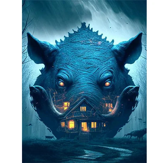 Full Square Drill Diamond Painting 30*40cm Pig Ghost House