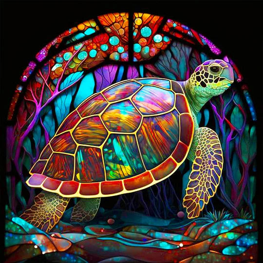 Full Round Drill Diamond Painting 30*30cm Glass Turtle