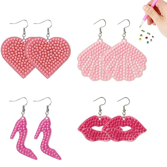 4 pairs double sided holiday diamond painting earrings