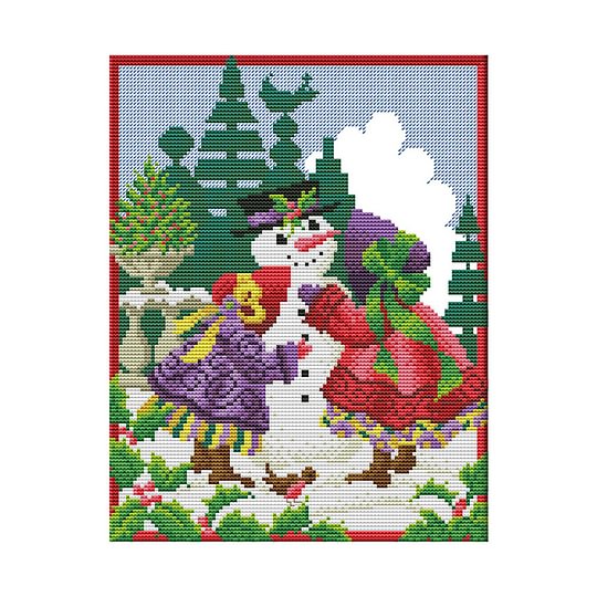 14CT Stamped Print Cross Stitch Winter Girl