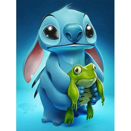 Stitch And The Frog 30*40cm full round drill diamond painting