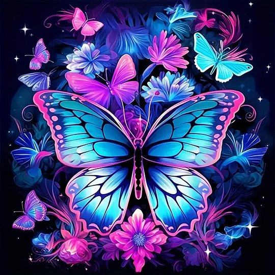 Butterfly 30*30cm full round drill diamond painting