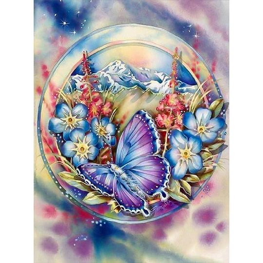 Flower Butterfly 30*40cm full square drill diamond painting