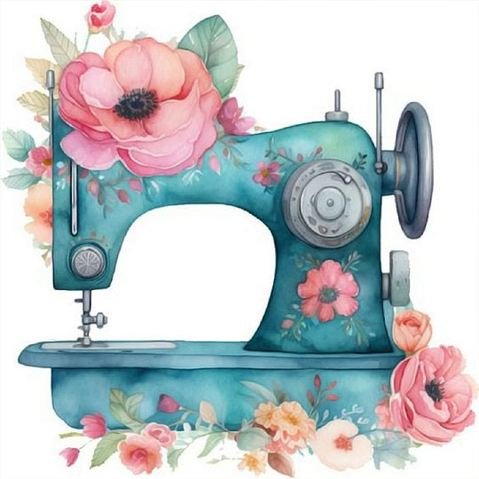 Full Round Drill Diamond Painting 30*30cm Sewing Machine