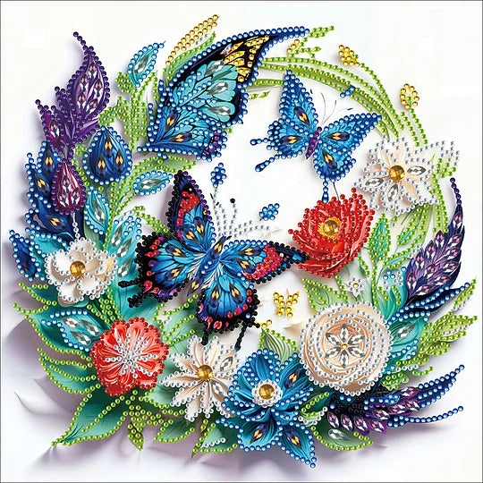 Paper Flower Butterfly 30*30cm special shaped drill diamond painting