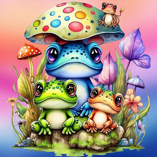 Full Round Drill Diamond Painting 30*30cm Three Frogs